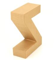 Papp Buchstabe Z 17,5 x 5,5 cm Pappmache Dekobuchstabe