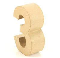 Papp Zahl 3, 17,5 x 5,5 cm