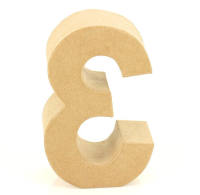 Papp Zahl 3, 17,5 x 5,5 cm