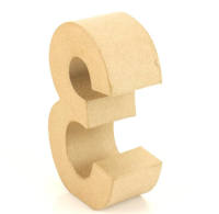 Papp Zahl 3, 17,5 x 5,5 cm