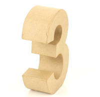 Papp Zahl 3, 17,5 x 5,5 cm