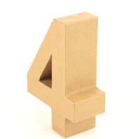 Papp Zahl 4, 17,5 x 5,5 cm