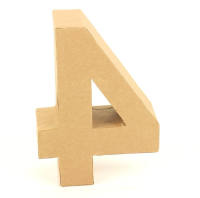 Papp Zahl 4, 17,5 x 5,5 cm