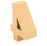 Papp Zahl 4, 17,5 x 5,5 cm