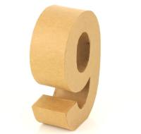 Papp Zahl 9, 17,5 x 11,5 x 5,5 cm