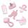 Holzstreuteile Baby rosa 12 Stück, 2,5 - 4 cm