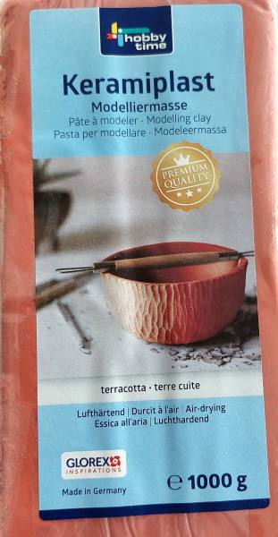 Keramiplast terracotta lufttrocknend, 1000 g  Modelliermasse
