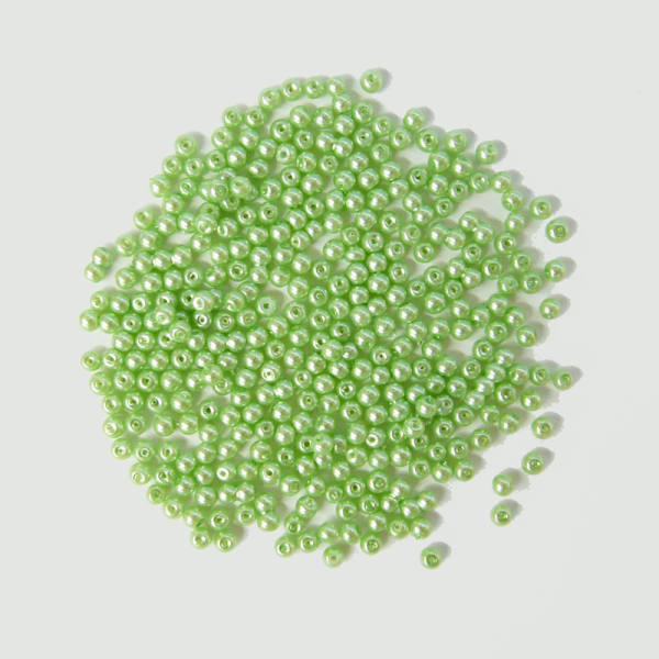 Glaswachsperlen 4 mm mittelgrün, 180 Stück, ca. 15 g