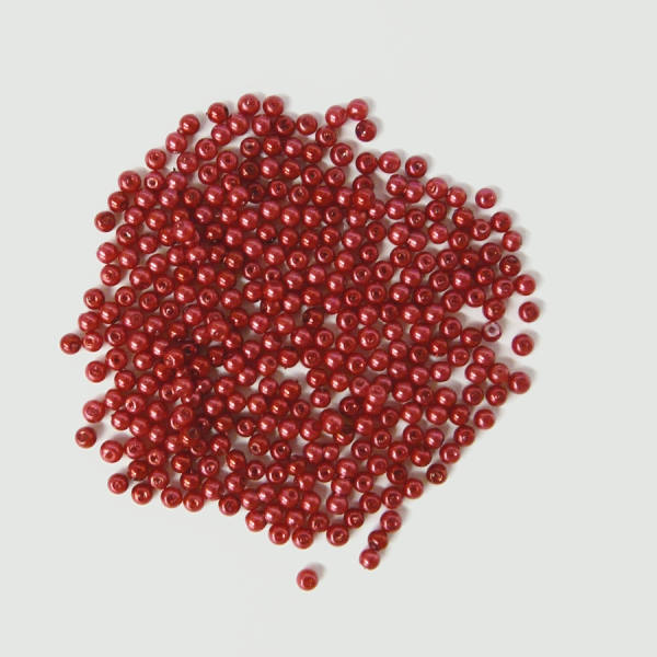 Glaswachsperlen 4 mm rot, 180 Stück, ca. 15 g