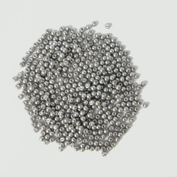 Glaswachsperlen 4 mm grau, 180 Stück, ca. 15 g
