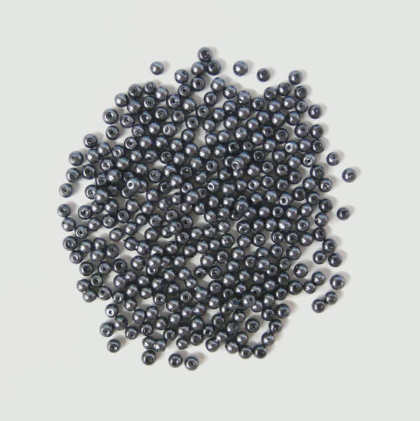 Glaswachsperlen 4 mm hämatit, 180 Stück, ca. 15 g