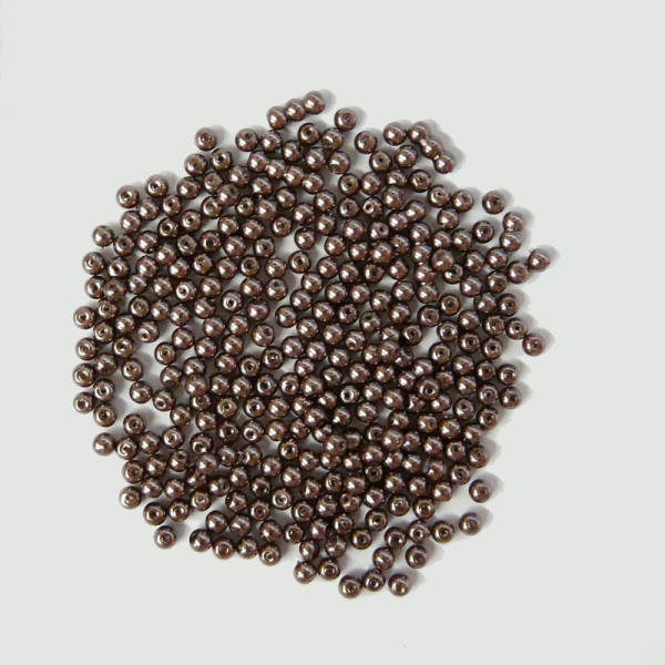 Glaswachsperlen 4 mm braun, 180 Stück, ca. 15 g