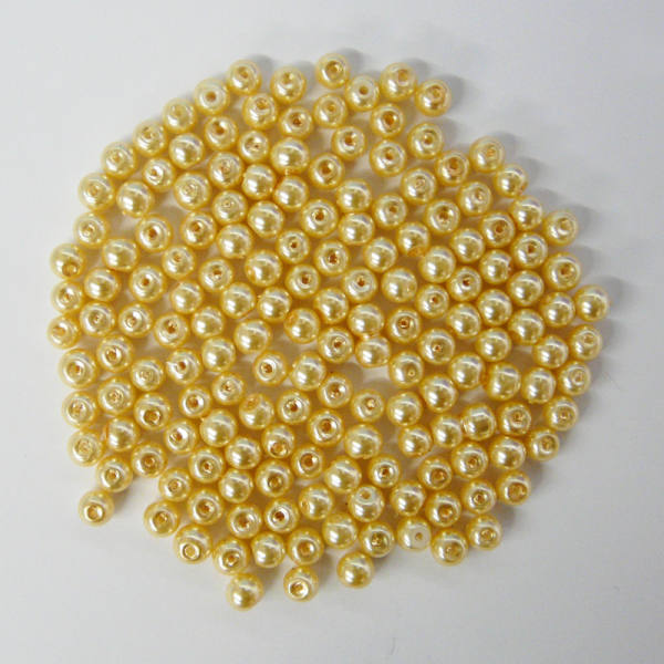 Glaswachsperlen 6 mm cognac, 60 Stück, ca. 15 g