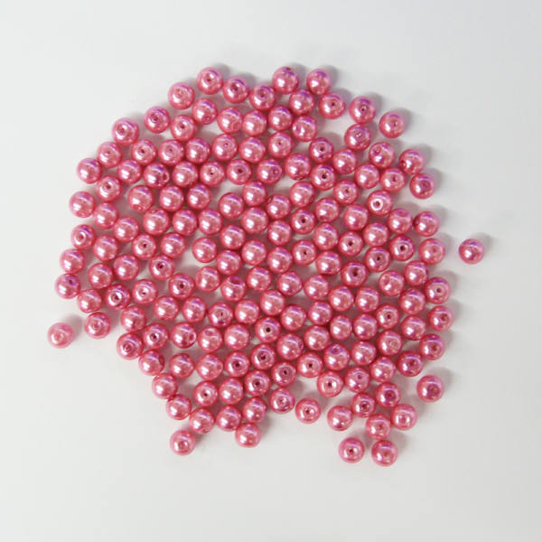 Glaswachsperlen 6 mm cerise, 60 Stück, ca. 15 g