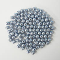 Glaswachsperlen 6 mm hellblau, 60 Stück, ca. 15 g