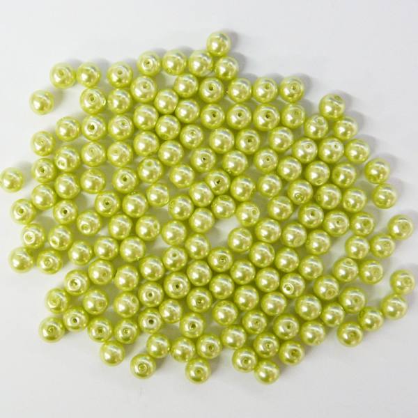 Glaswachsperlen 8 mm hellgrün, 50 Stück, ca. 30 g