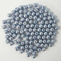 Glaswachsperlen 8 mm hellblau, 50 Stück, ca. 30 g