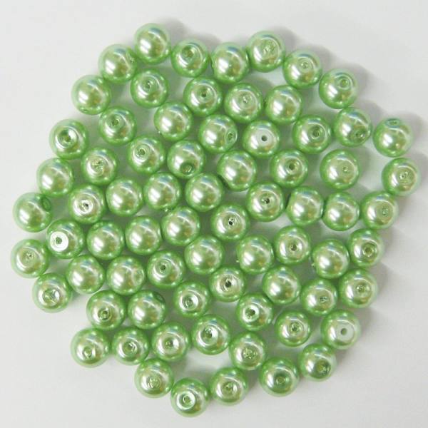 Glaswachsperlen 10 mm mittelgrün, 30 Stück