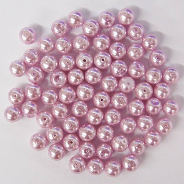 Glaswachsperlen 10 mm flieder, 30 Stück