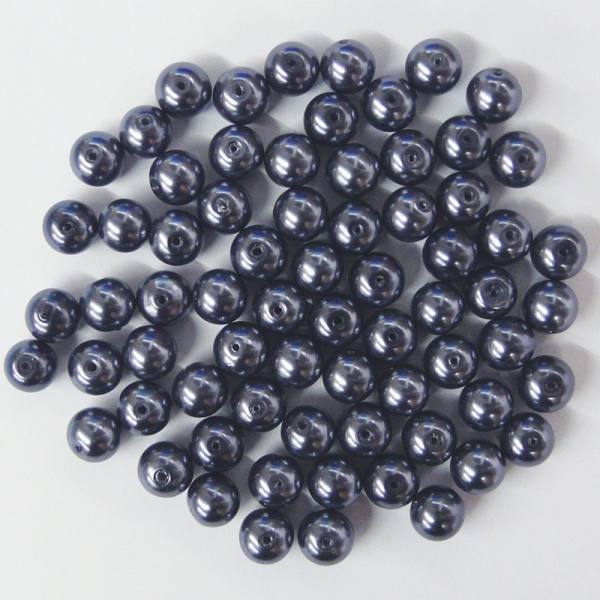 Glaswachsperlen 10 mm hämatit, 30 Stück