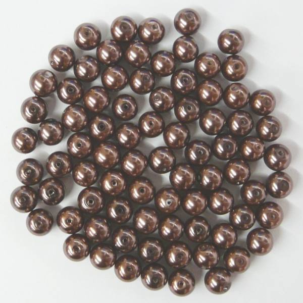 Glaswachsperlen 10 mm braun, 30 Stück