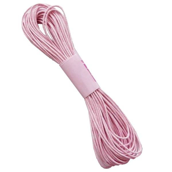 Baumwollkordel gewachst rosa, 1 mm x 6 m