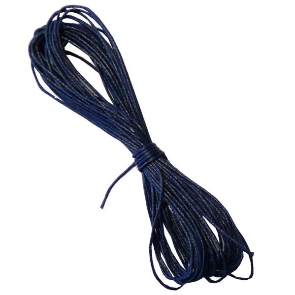 Baumwollkordel gewachst blau, 1 mm x 6 m