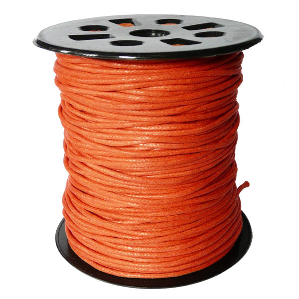 Baumwollkordel gewachst orange, 2 mm x 100 m