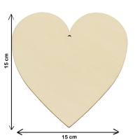 Holzherz 15 cm, symmetrisch, aus Sperrholz, 1 Stück