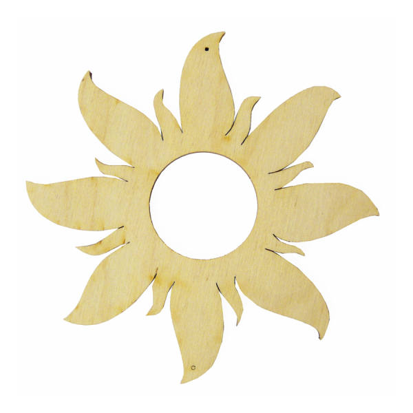 Sonne 8 cm, 5er Pack, aus Sperrholz