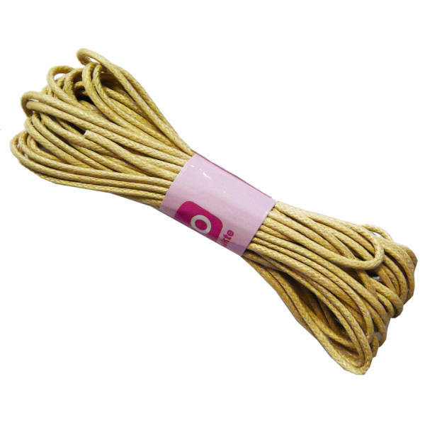 Baumwollkordel 2 mm gewachst, beige, 6 m lang