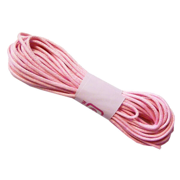 Baumwollkordel 2 mm gewachst, rosa, 6 m