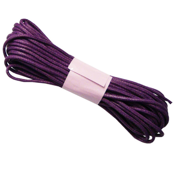 Baumwollkordel 2 mm gewachst, aubergine, 6 m
