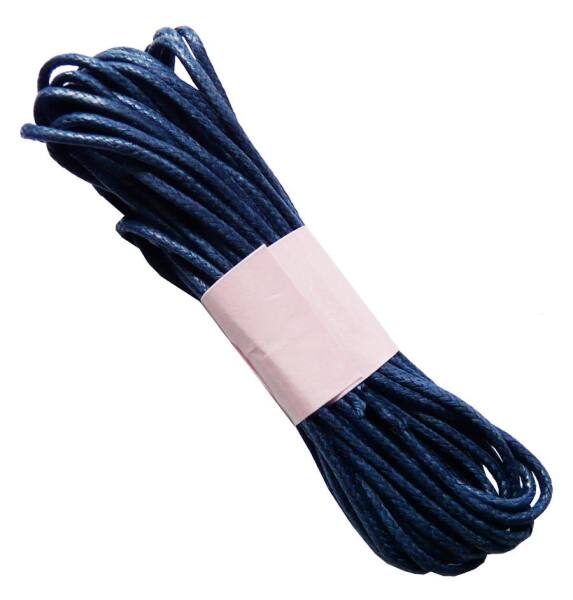 Baumwollkordel gewachst blau, 2 mm x 6 m