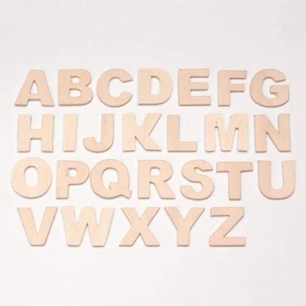 Buchstaben Set 26 Stück, 2,5 cm, aus Holz Großbuchstaben
