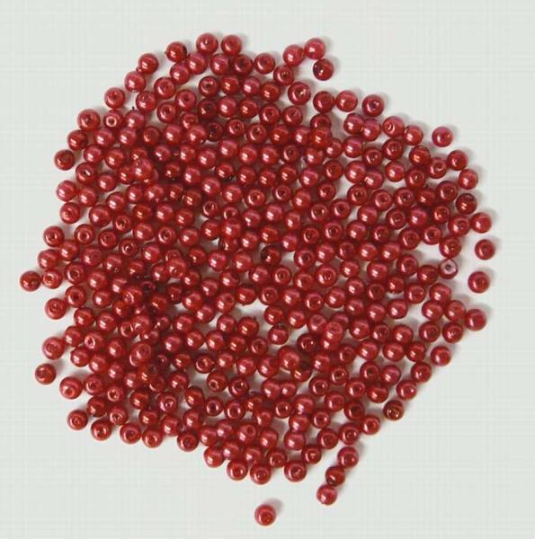 Glaswachsperlen 6 mm rot, 60 Stück, ca. 15 g