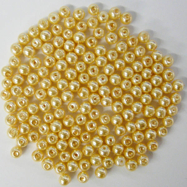Glaswachsperlen 8 mm cognac, 50 Stück, ca. 30 g