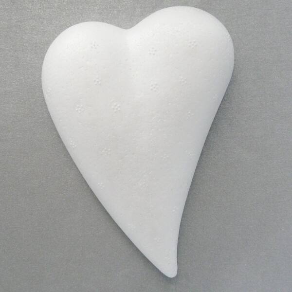 Styropor Herz, Tropfenform, flach ca. 12x8cm 5 Stück