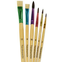 Pony- und Borstenpinselset, 6 Pinsel Malpinsel mit Borstenpinsel und Haarpinsel für Schule und Kindergarten