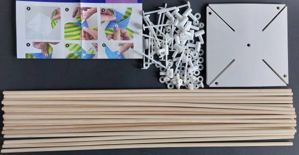 Windradstäbe mit Mechanik und Karton für Windmühlen basteln Set