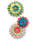 Papierblumen farbig, 30 Stück, 2 - 5,5 cm groß