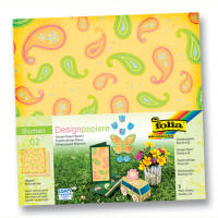 Designpapiere 190g/m², 30,5x30,5cm 5 Blatt, Blumen - Motiv 02