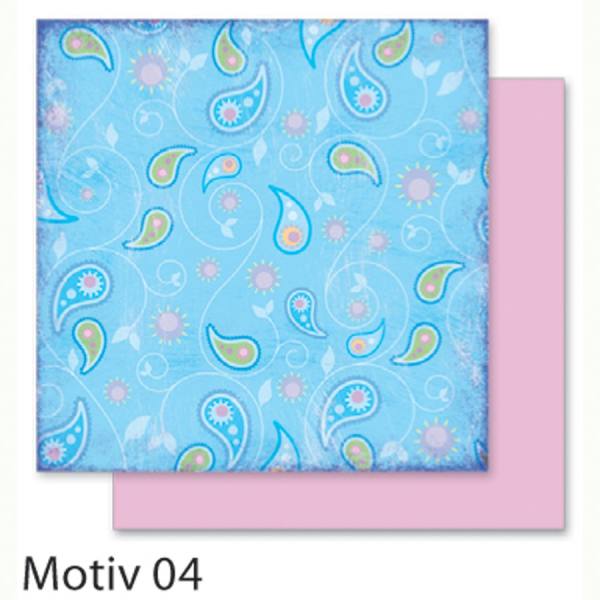 Designpapiere 190g/m², 30,5x30,5cm 5 Blatt, Blumen - Motiv 04