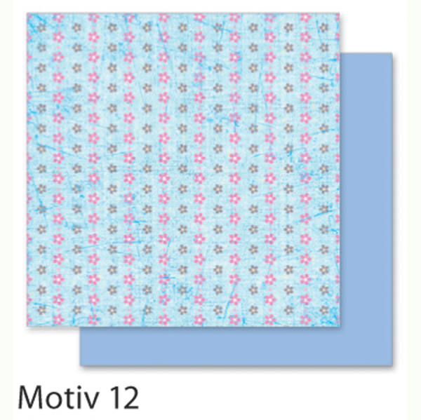 Designpapiere 190g/m², 30,5x30,5cm 5 Blatt, Blumen - Motiv 12