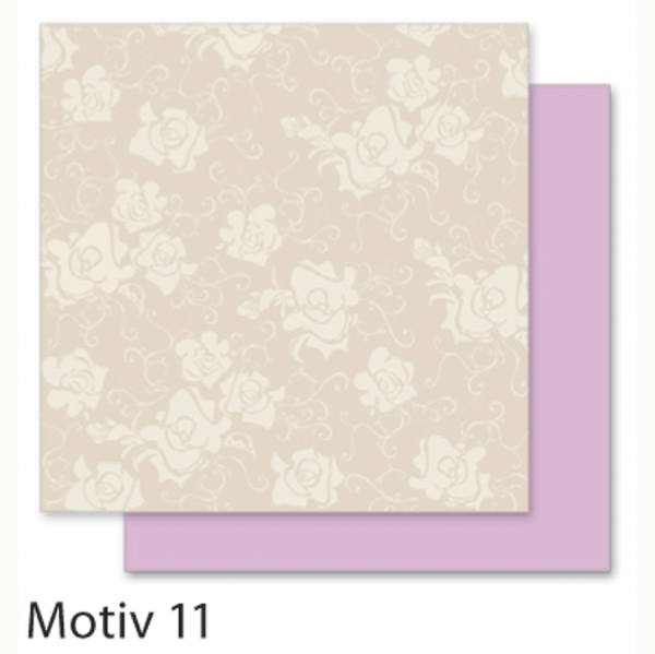 Designpapiere 190g/m², 30,5x30,5cm 5 Blatt, Romantik - Motiv 11