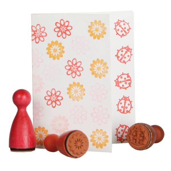 Ministempel Frühling 3er Set, aus Holz