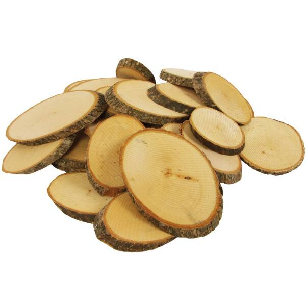 Naturholzscheiben oval 1 kg, 6-10 cm lang Rindenscheiben