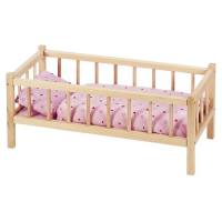 Puppenbett aus Buchenholz, ohne Bettbezug