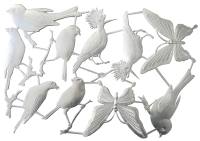 Vögel und Schmetterlinge silber aus Alupapier 10 Stück
