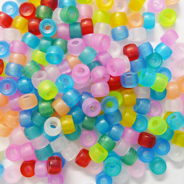 Kunststoffperlen frost, bunt sortiert, 50g